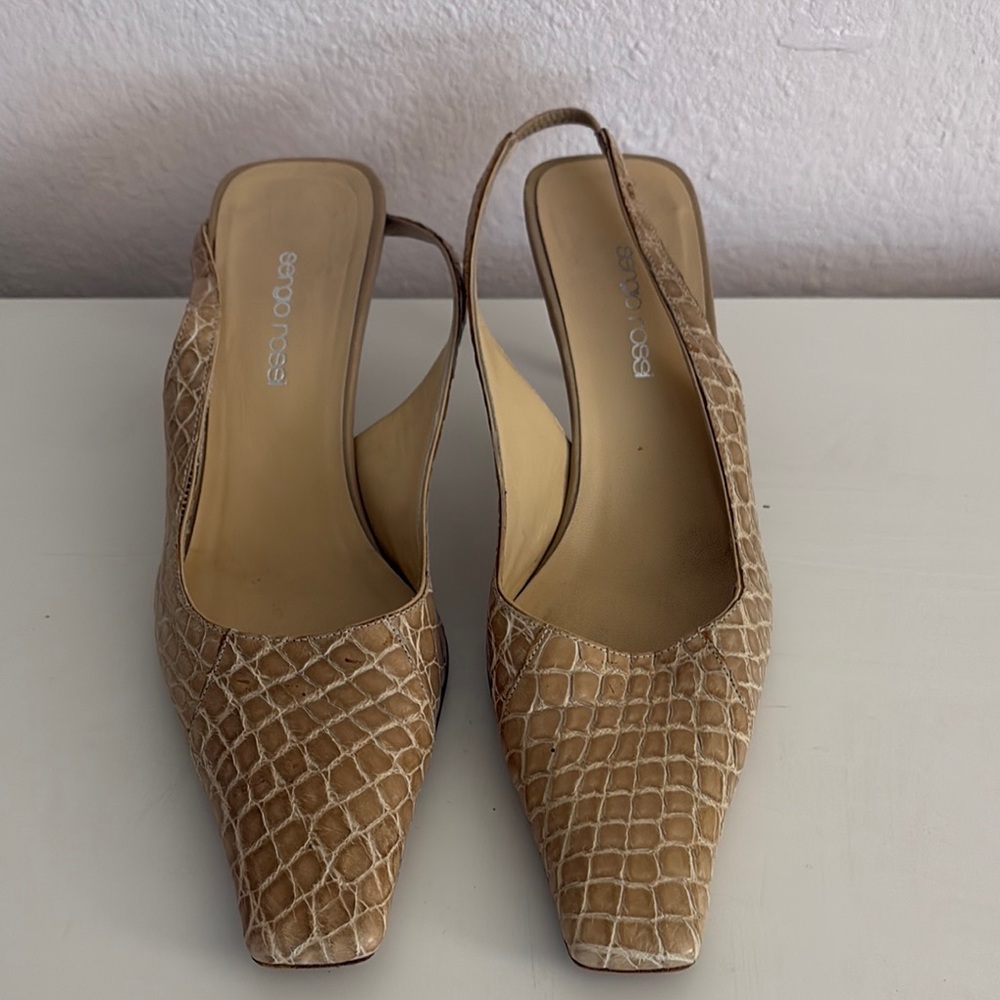 Tan Slingback Heels Sergio Rossi